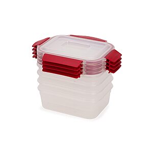 Joseph Joseph Nest Lock 8-piece Plastic BPA Free Food Storage Container Set with Lockable Airtight Leakproof Lids - Red $19.99