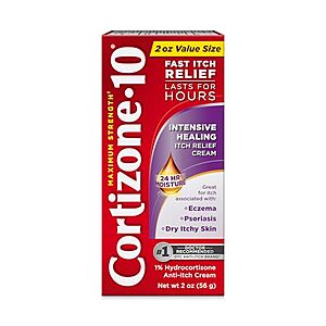 2-Ounce Cortizone-10 Maximum Strength Intensive Healing Anti-Itch Cream $4.38 w/ S&S + Free Shipping w/ Prime or on $35+