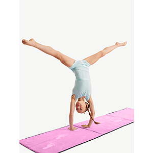 Justice 2-in 1 Handstand & Cartwheel Gymnastics Mat, Pink 108" L x 24" W x 0.62" thick $24.6