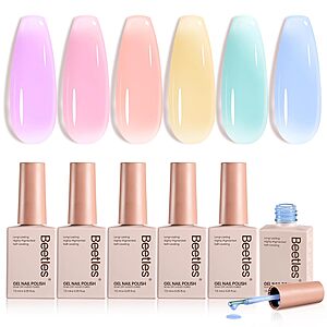 Beetles 6-Color Pastel Jelly Macaron Dream Gel Nail Polish Set $6.64 w/ S&S + Free Shipping w/ Prime or on $35+