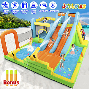 6-in-1 Kids Inflatable Bounce House w/ Double Water Slide & Splash Pool $273.59 + Free Shipping