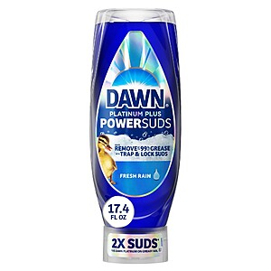 Dawn Platinum Plus PowerSuds Ez Squeeze Dish Soap - Fresh Rain - 17.4 fl oz And Other Dawn Liquid Dish Soap Varieties $2.99