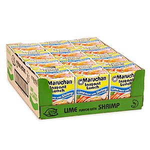 Maruchan Instant Lunch Ramen Noodles, Lime Flavor with Shrimp – Japanese-Style Instant Noodle Soup, 2.25 Oz. (12 Pack), w/S&S $6.21