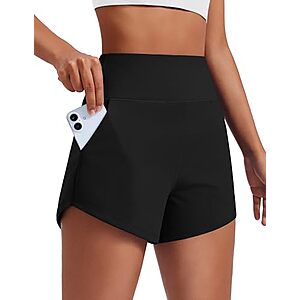 PINSPARK Women's 3.5" High-Waisted Running Shorts w/ Pockets (Various) $11.99 + Free Shipping w/ Prime or on $35+