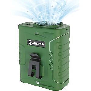 CHARMP 5000mAh Rechargeable Waist Clip Fan w/ LED & SOS Light, 5 Speeds (Army Green) $7.99 + Free Shipping w/ Prime or on $35+