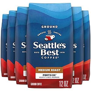6-Pack 12-Ounce Seattle's Best Coffee Portside Medium Roast Ground Coffee $28.04 w/ S&S + Free Shipping w/ Prime or on $35+