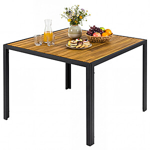 Costway 36 Inch Square Outdoor Dining Table for 4 with Slatted Top $82 + Free Shipping