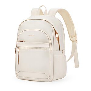 LIGHT FLIGHT Travel Backpack for Women, 15.6 Inch Stylish Laptop Backpack, Computer Bag for College Work Daily, Water-Resistant Casual Daypack with USB Port, Beige $8