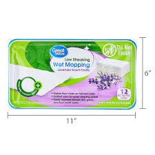 Great Value Low Streaking Wet Mopping Cloths, 12 Count $3.97
