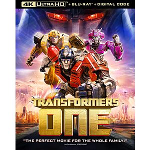 Transformers One [4K UHD + Blu-Ray+ Digital Copy] $18.12 Amazon.com