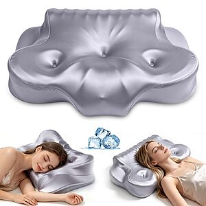 58% Off COMFYPIL Cervical Memory Foam Neck Pillow w/ Cooling Pillowcase - $33.59