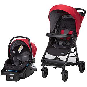 $199.99: Safety 1st Smooth Ride Travel System Stroller and OnBoard FLX Infant Car Seat, Newborn to Toddler, Rear-Facing 4-30 lbs, Black Cherry