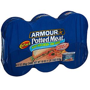 [S&S, AC] $2.68: 6-Pack Armour Star Potted Meat, 3 oz
