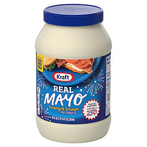 $3.78 get 50c walmart cash limit 5 Kraft Real Mayo Creamy & Smooth Mayonnaise, 30 oz jar