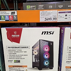Costco Members: MSI Aegis ZS2 Gaming Desktop: Ryzen 9 9900X, 32GB RAM, RTX 5080