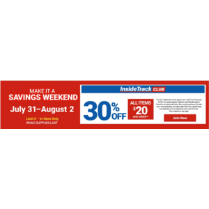 30% off Items $20 and under
