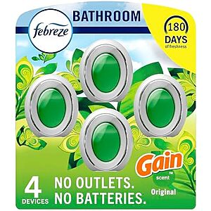 [SnS, AC] $11.61 | 4-Pack 1-Oz Febreze Bathroom Air Freshener (Gain Original) at Amazon