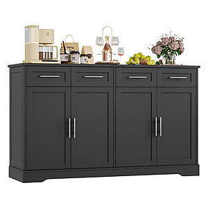 59" Homfa Modern Sideboard Buffet Cabinet w/ 4 Drawers and 4 Doors (Black, Green) $169.99 + Free Shipping