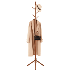$15.69: Askmuse Freestanding Wooden Coat Rack with 8 Hooks & Adjustable Height(Brown) at Walmart.com
