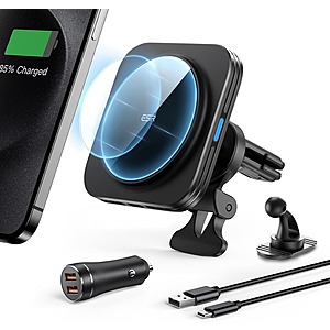 ESR 15W MagSafe Air Vent Car Mount Charger w/ 36W QC 3.0 Car Adapter $10 + Free Shipping w/ Prime or on $35+