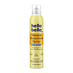 Select Accts[AC,S&S] 5oz Hello Bello Kids SPF 50 Mineral Sunscreen Spray $7 + Free S&H w/ Prime or $35+