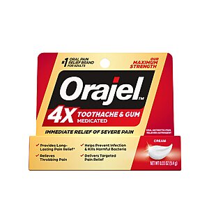 0.33-Oz Orajel 4X Medicated Pain Cream for Toothache & Gum Pain $6.36 + Free Shipping w/ Prime or on orders over $35