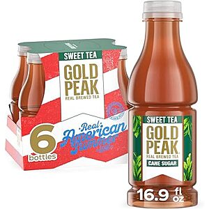 Gold Peak Tea, Sweet Tea, 16.9 fl oz, 2x 6 Count|   44 mg of caffeine per bottle $11.30 S&S or less AMZ