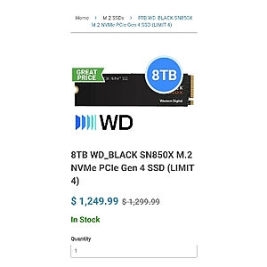 WD_BLACK SN850X 8tb $1249