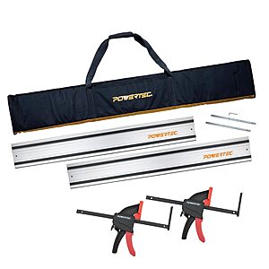 POWERTEC 110" Track Saw Guide Rail Kit (Rails, Bag, Clamps) AC $119