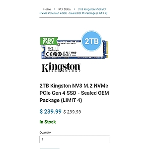 2TB Kingston NV3 M.2