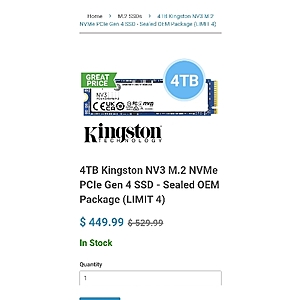 4TB Kingston NV3 M.2