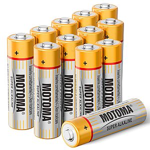 MOTOMA 1.5V AA Batteries 12 Pack 1920mAh Alkaline Double A Batteries 10 Year Shelf Life (Non-Rechargeable) $4.98