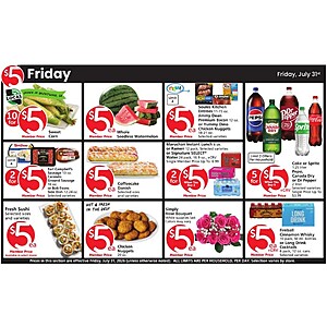 So Cal Albertsons & Vons Grocery Stores: $5 Friday: 5 Bottles 2 ltr Pepsi & Other Soda, 20 Pc Chicken Nuggets, 10 Pack Fireball Whiskey, Rose Bouquet, More, July 31, 2026