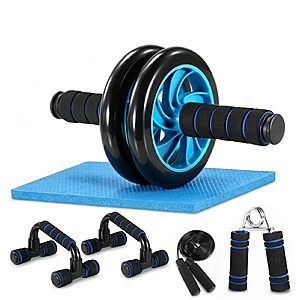 TOMSHOO 5 IN 1 AB Wheel Roller Home Gym Workout Equipment $20.08