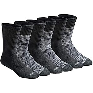 $8.30* | 6-Pairs Dickies Men's Dri-Tech Essential Moisture Control Crew Socks (Large, Free Run) at Amazon