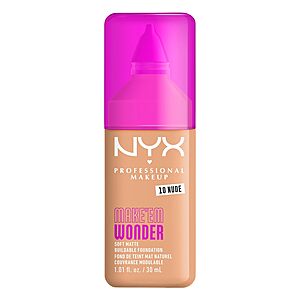 1.01-Oz NYX Professional Makeup Make 'Em Wonder Soft Matte Liquid Foundation (10 Nude) $5.99 + Free Shipping w/ Prime or on $35+