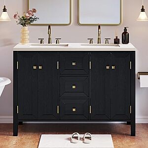 DWVO 47 Inch Double Sink Bathroom Vanity $429.99 + Free Shipping