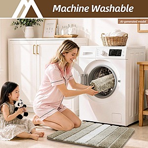 COSY HOMEER 24"x20" U-Shaped Machine Washable Toilet Rug (Beige) $11.89 + Free Shipping w/Prime or $35+