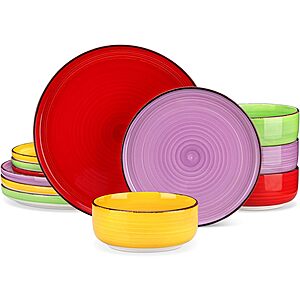 [Prime] Prime Members: 12-Piece vancasso Bonita Multicolor Stoneware Dinnerware Set (Service for 4)  $27.99 + Free Shipping