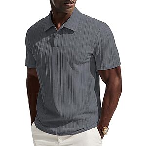 PJ Paul Jones Men's Short Sleeve Textured Knit Polo Shirt (Various) $8.99 + Free Shipping w/ Prime or on $35+