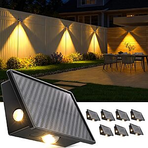 8-Pack JSOT 3-Large LEDs Solar Fence Lights w/ 5-Modes $18.49 + Free Shipping w/ Prime or on $35+