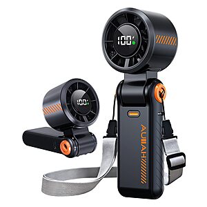 AUIIAH 3-In-1 Foldable Mini Handheld Fan (Black) $8.49 + Free Shipping w/ Prime or on $35+