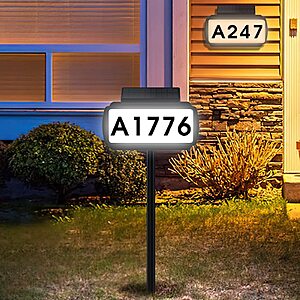 Wecsord Solar Powered Address House Number LED Sign $11.99 + Free Shipping w/ Prime or on $35+
