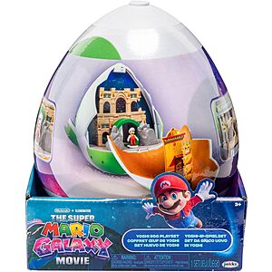 The Super Mario Galaxy Movie – 9-Inch Yoshi Egg Playset with 1.5” Yoshi and Exclusive Fire Mario Action Figures - $13.99 @ Macy's