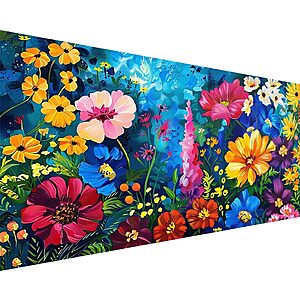 27.5" X 15.7" Ekuxom Diamond Art Kit (Flowers) $6.50 + Free Shipping w/ Prime or on $35+