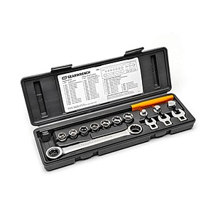 Ratcheting Wrench Serpentine Belt Tool and Socket Set (15-Piece) $37.97