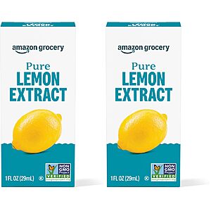 Amazon Fresh, Pure Lemon Extract, 1 Fl Oz (Previously Happy Belly, Packaging May Vary) (Pack of 2)~$2.92 @ Amazon