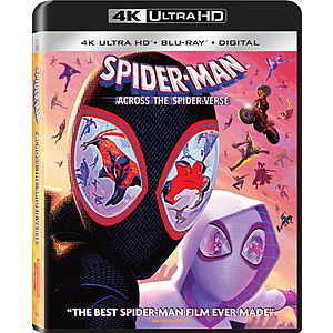 Spider-Man: Across the Spider-Verse - 4K + Blu-ray + Digital $17.19 Amazon.com