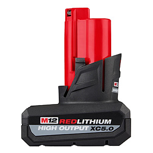 Milwaukee Tool 48-11-2450 Battery Pack 12V 5.0 Ah Lithium-Ion Compatible with M12 Tools $59