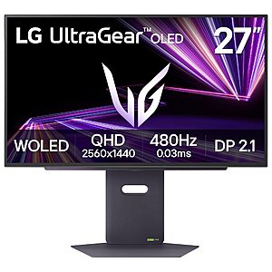 $503.99: LG 27GX790A-B 27-inch Ultragear OLED Gaming Monitor QHD 1440p 480Hz, 0.03ms at Amazon